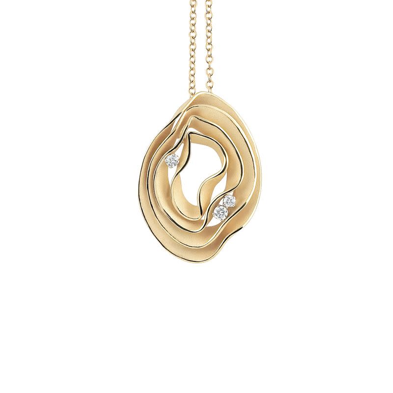 Dune 0.16ct Diamond Pendant in 18K Yellow Sunrise Gold, 18" chain