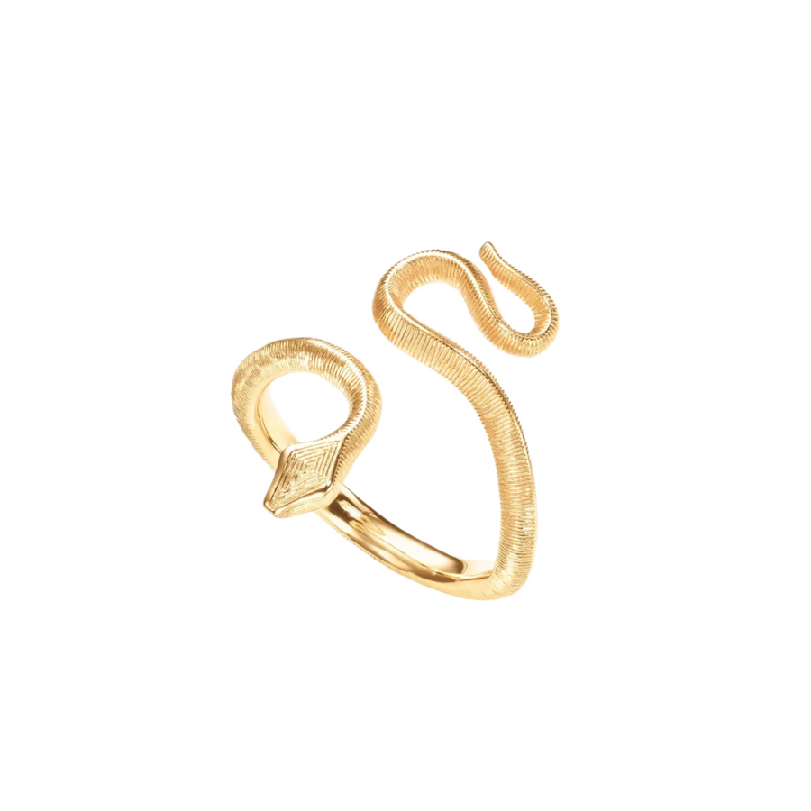 Snakes Ring in 18K Yellow Gold, Size 6.5