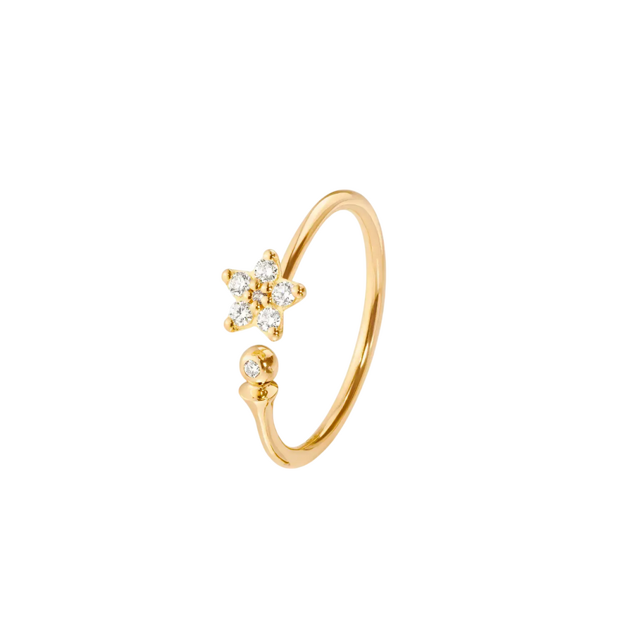 Shooting Stars 0.11ct Diamond Ring in 18K Yellow Gold,  size 5.75