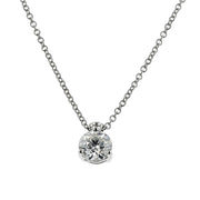 HOF Classic Solitaire 3 Prong Pendant Necklace