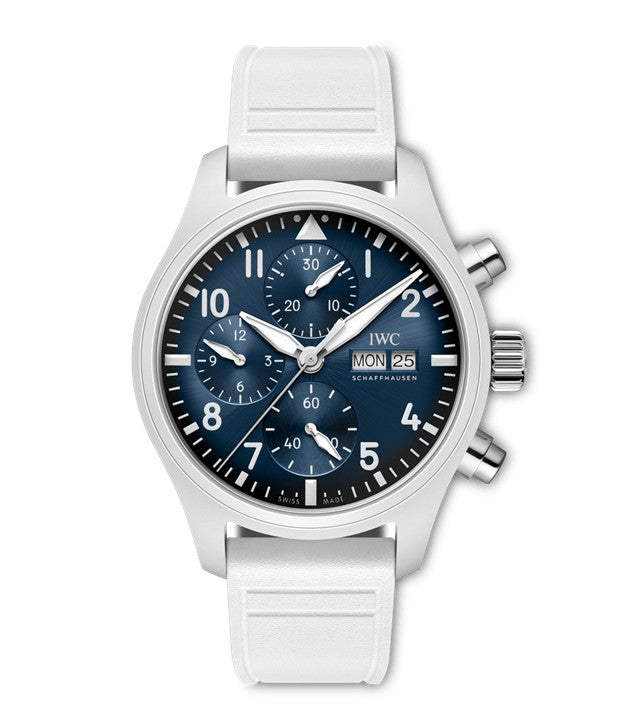 41mm Pilot's Watch Chronograph Le Petit Prince with Blue Dial in Ceramic, Strap