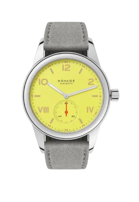 36mm Club Campus Watch with Yellow Dial in Stainless Steel, Strap