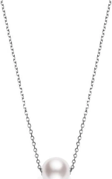 Akoya A+ Pearl Pendant in 18K White Gold, 18" chain