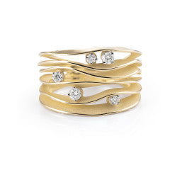 Dune 0.28ct Diamond Ring in 18K Yellow Sunrise Gold, size 5.5