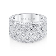 Artisan Pave Modernism 1.70ct Round Diamond Criss Cross Band in 18K White Gold