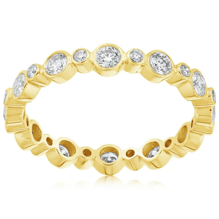 Aurelia 0.82ct Diamond Bezel Band in 18K Yellow Gold, Size 6.5