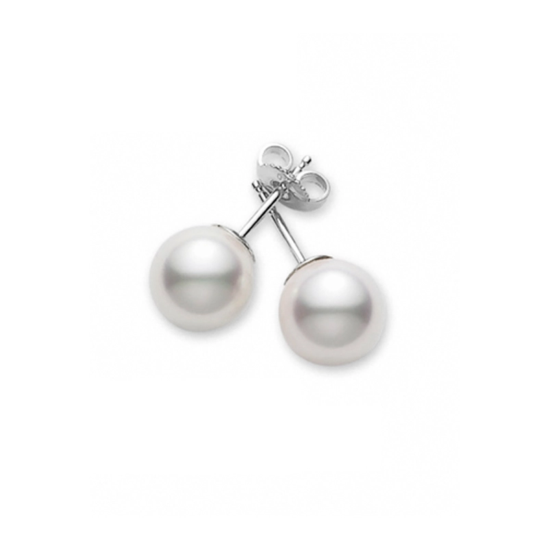 Everyday Essentials 7-7.5mm A Pearl Stud Earrings in 18K White Gold