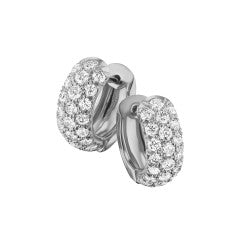 0.89ct Diamond Huggie Hoop Earrings in Platinum