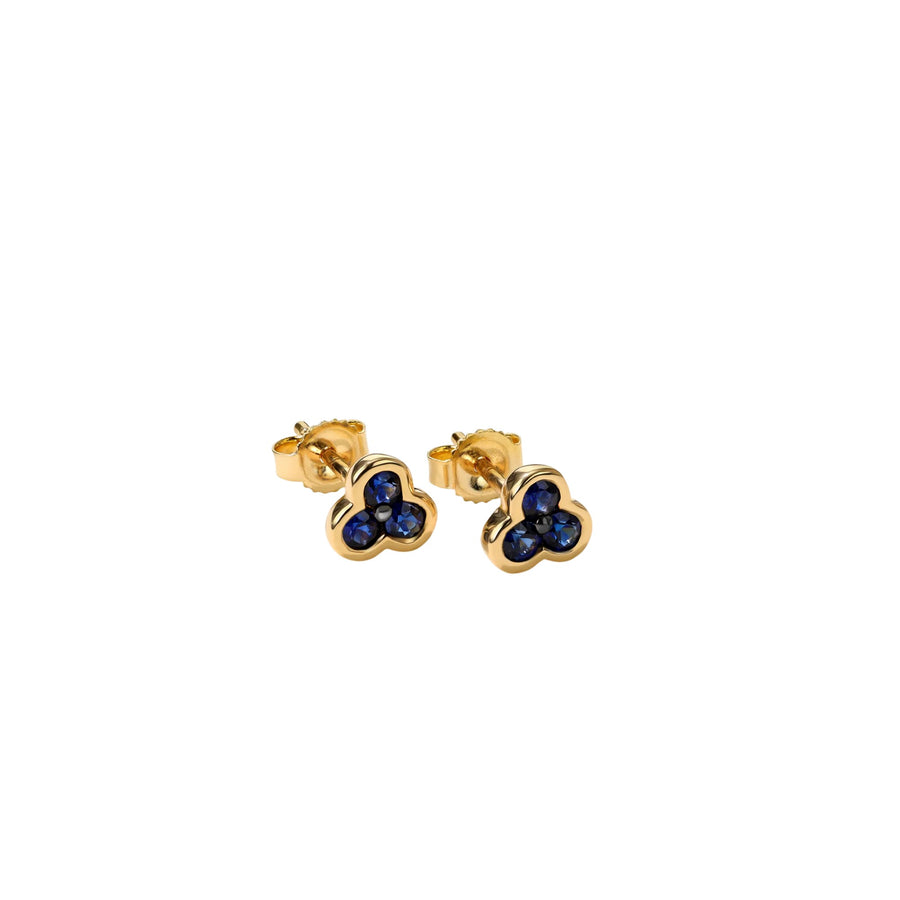 Trinity 0.54ct Sapphire Stud Earrings in 18K Yellow Gold
