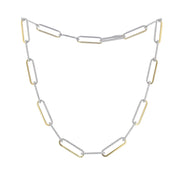 18K Yellow and White Gold Diamond Link Necklace