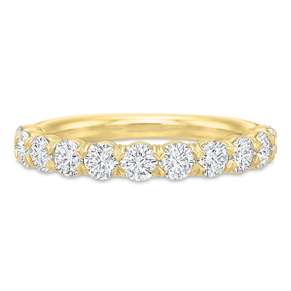 Silk Prong 2.00ct Diamond Partway Band in 18K Yellow Gold, size 6