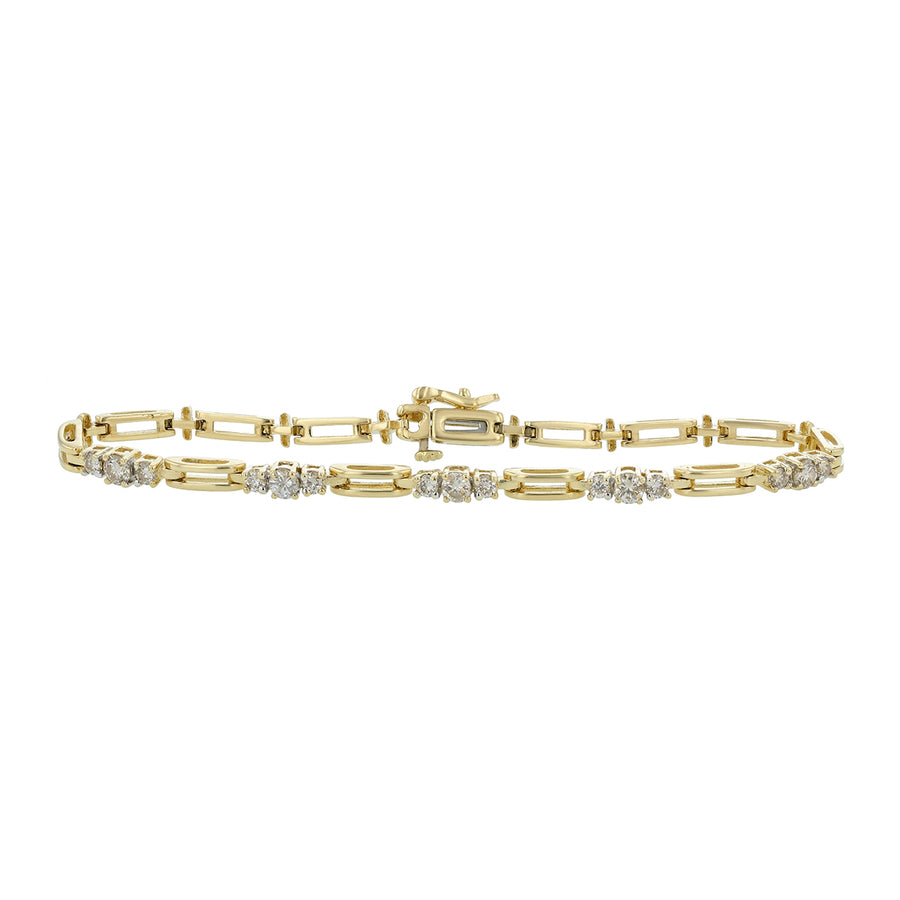0.80ct Diamond Partway Bracelet in 14K White and Yellow Gold 7"