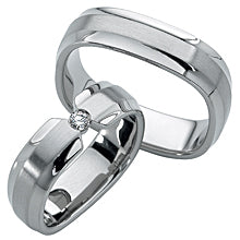 Princess Cut Diamond Square Wedding Band in 18K White Gold