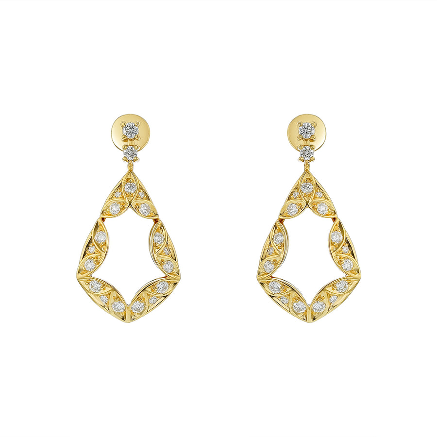 Bloom 0.90ct Diamond Drop Earrings in 18K Yellow Gold