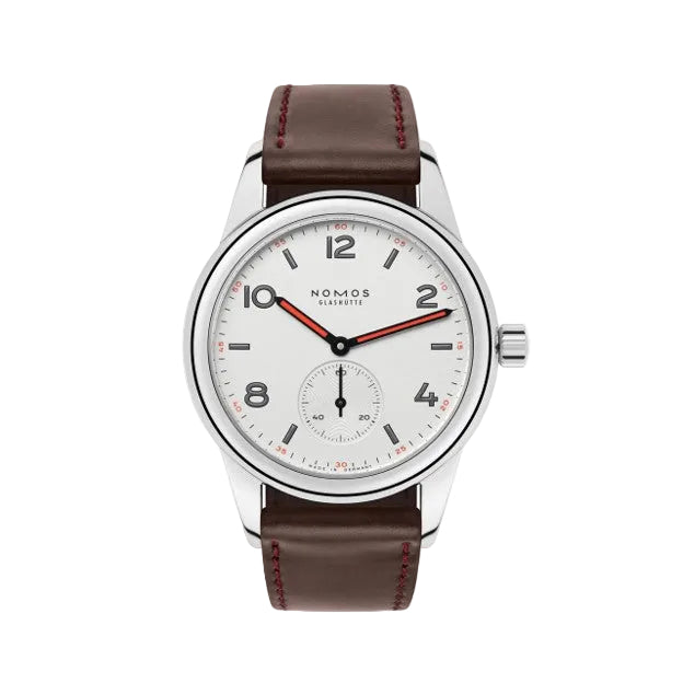 36mm Club Watch with White Dial in Stainless Steel, Strap