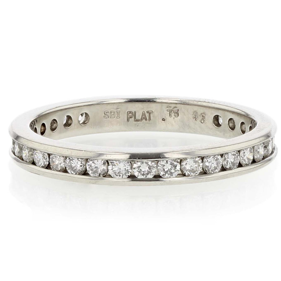 Platinum Channel-Set Diamond Wedding Band