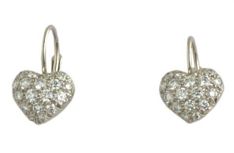 0.75ct Diamond Heart Drop Earrings in Platinum