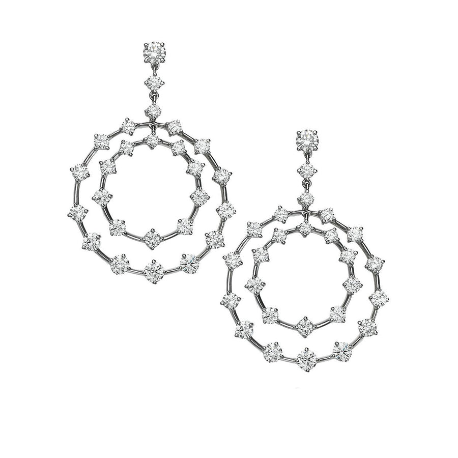 5.18ct Diamond Circle Drop Earrings in Platinum