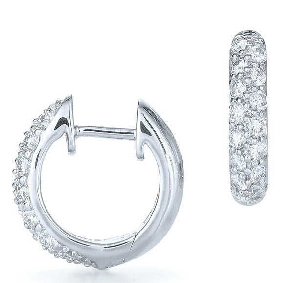 Moonlight 0.43ct Diamond Petite Hoop Earrings in 18K White Gold