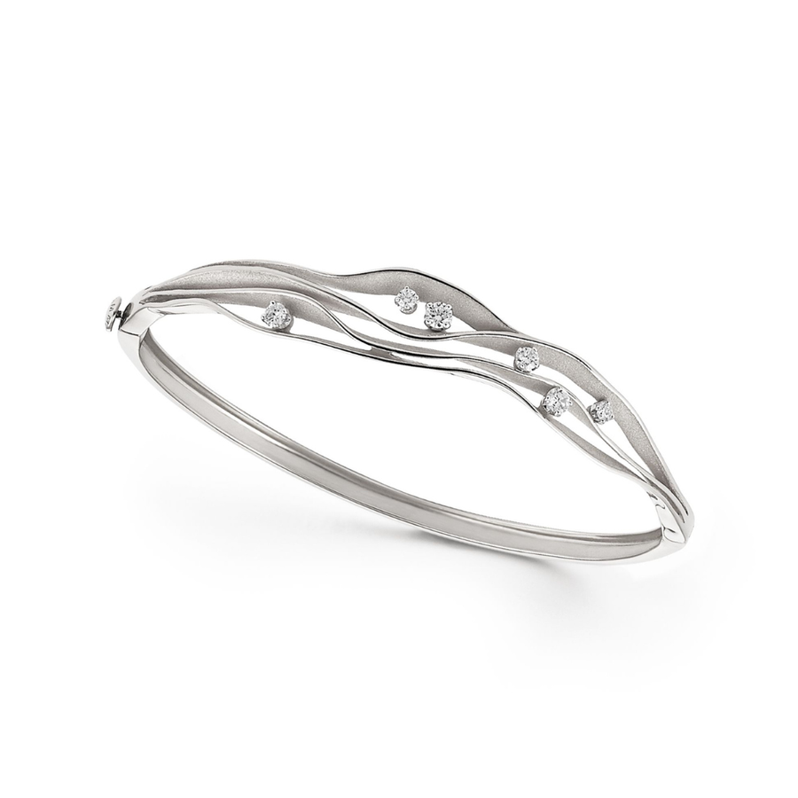 Dune 0.36ct Diamond Bangle Bracelet in 18K White Gold