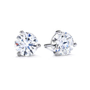 2.40ct Fire & Ice Round Brilliant Diamonds and F&I 3 Prong Stud Earrings in 18K White Gold