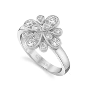 Scallop Jubilee 0.46ct Round Diamond Ring in 18K White Gold