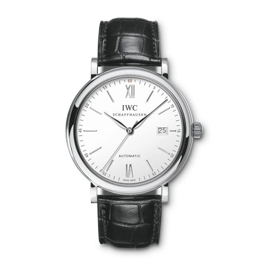 40mm Portofino Automatic Watch with Silver Dial in Stainless Steel, Strap