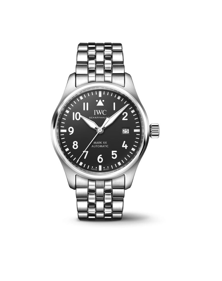 40mm Pilot's Mark XX Watch with Black Dial in Stainless Steel, Bracelet