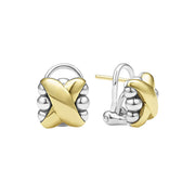 Two-Tone X Omega Clip Earrings