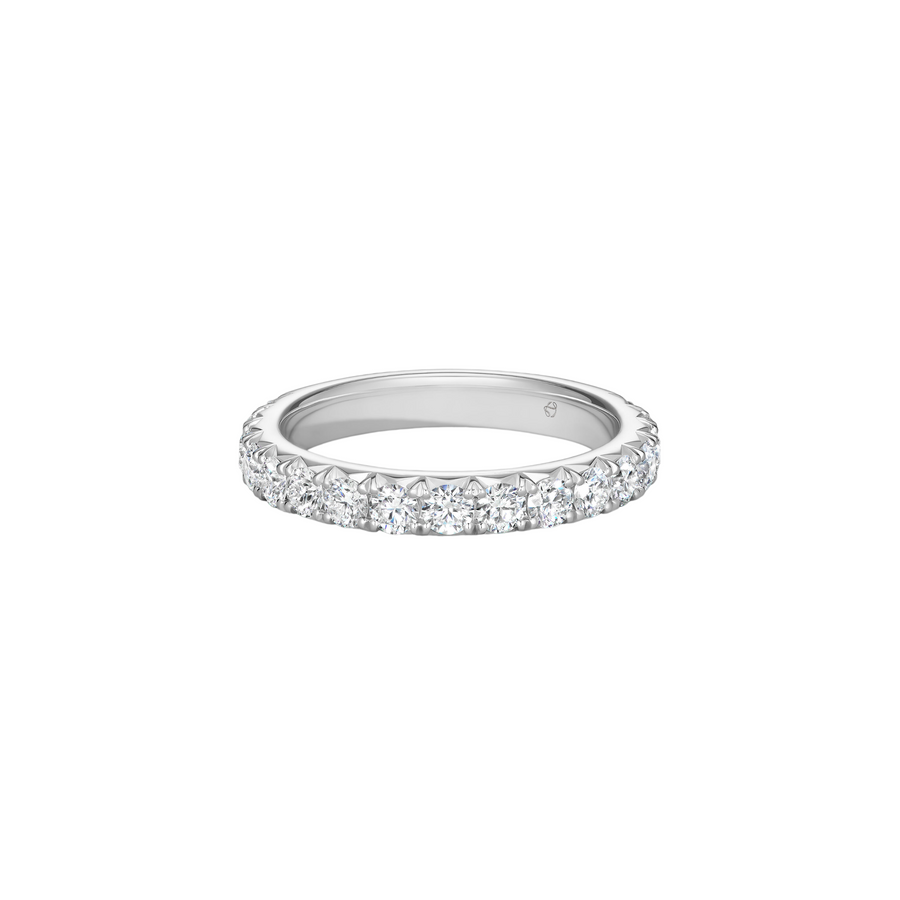 Vela 0.32ct French Cut Diamond Pave Band in Platinum, size 6.5