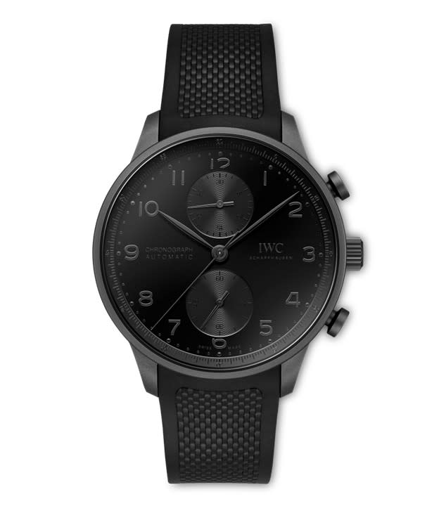 41mm Portugieser Chronograph Watch with Black Dial in Ceratanium, Strap