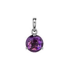 1.58ct Amethyst 3 Prong Pendant in 14K White Gold, 18" chain