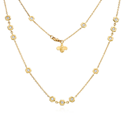 Mini B 1.85ct Diamond Hexagon Bezel Station Necklace in 18K Yellow Gold, 18"