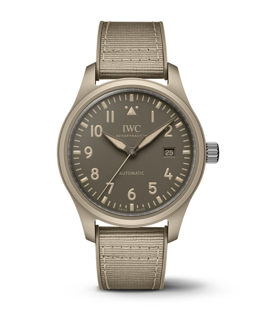 41mm Pilot's Watch TOP GUN Mojave Desert with Brown Dial in Ceramic, Strap