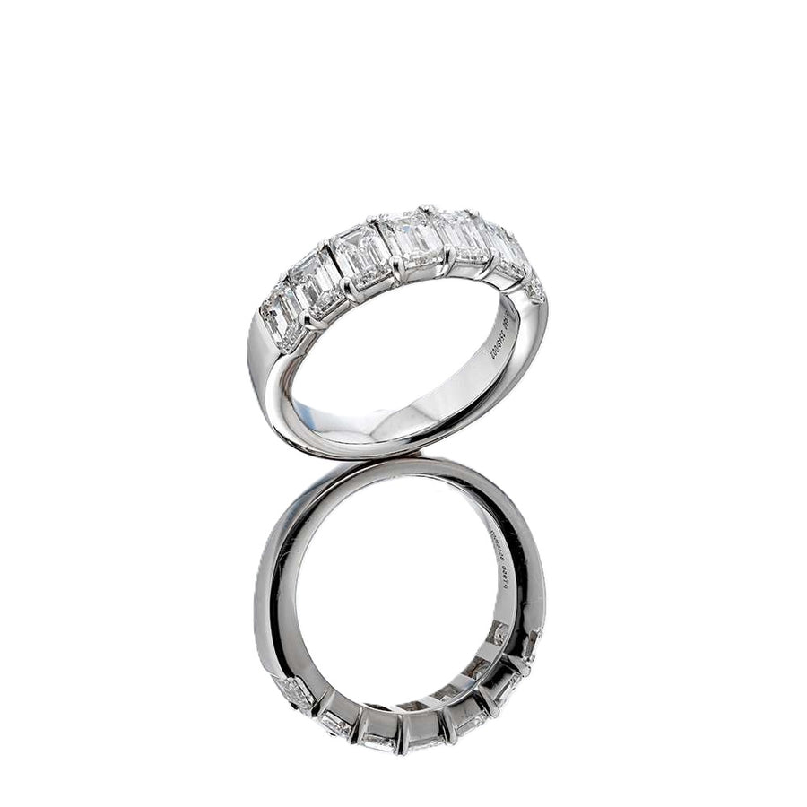 2.98ct Emerald Cut Diamond Band in Platinum