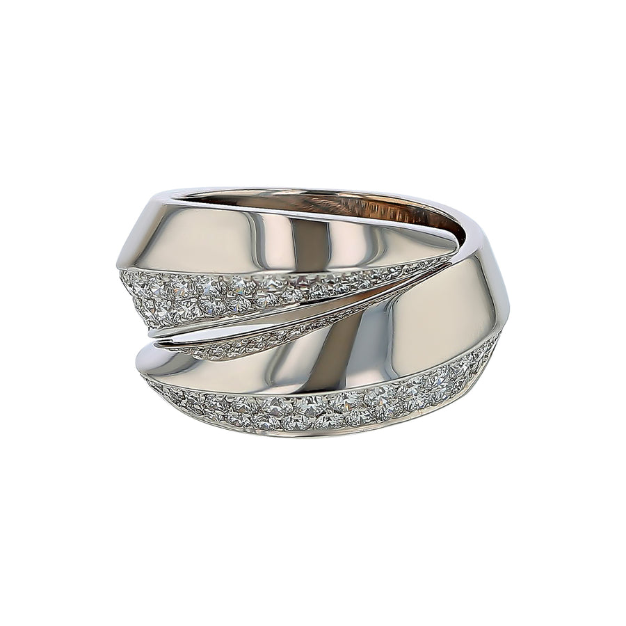 Cartier 1.30ct Diamond Bypass Ring in 18K White Gold, size 5.75