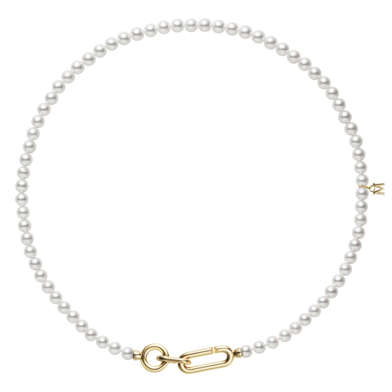 M Code 5-5.5mm Akoya Cultured Pearl Strand Necklace in 18K Yellow Gold, 16in