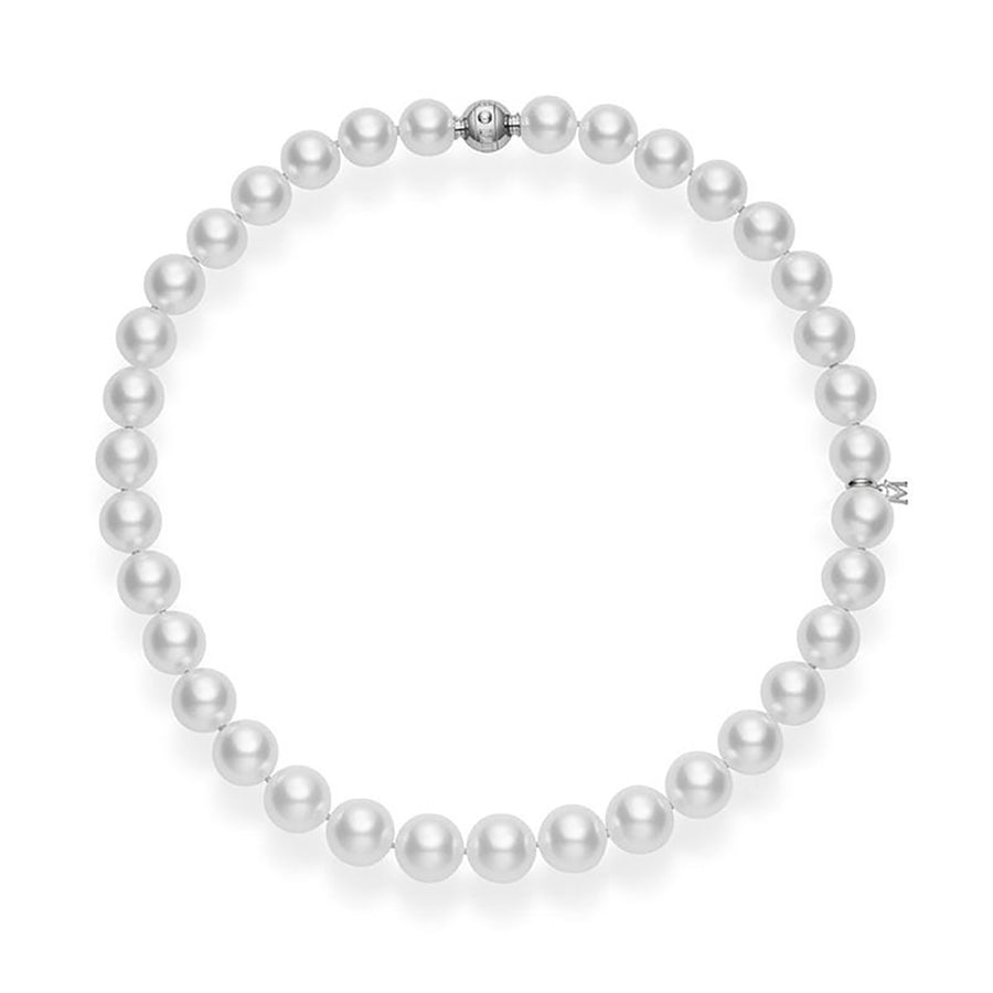 Everyday Essentials A Pearls Choker Necklace in 18K White Gold, 16"