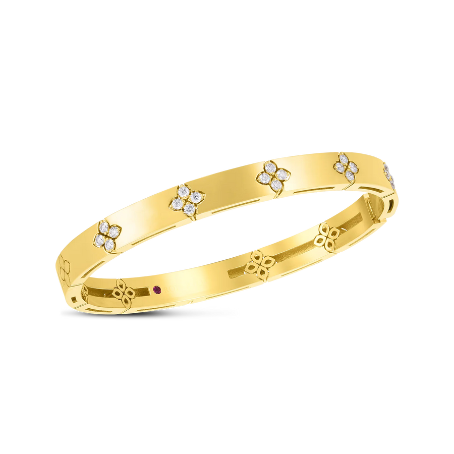 Love in Verona 0.45ct Diamond 48x58mm Bangle Bracelet in 18K Yellow Gold