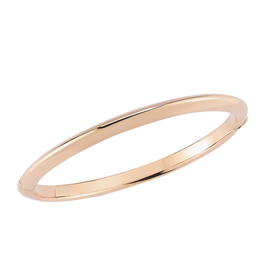 Designer Gold Knifed Edge Bangle in 18K Rose Gold