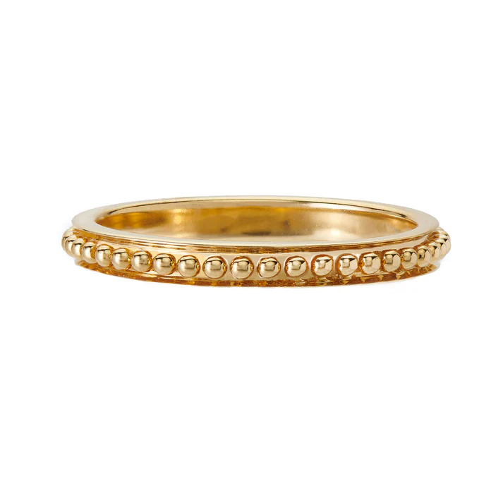 Channel Bead Band in 18K Yellow Gold, Size 6.5
