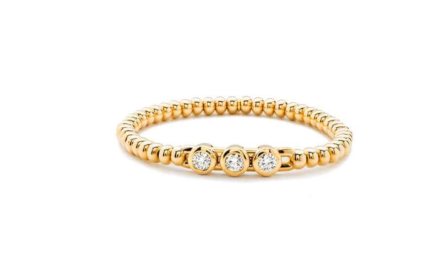 0.90ct Round Diamond 3 Station Stretch Bracelet in 18K Yellow Gold