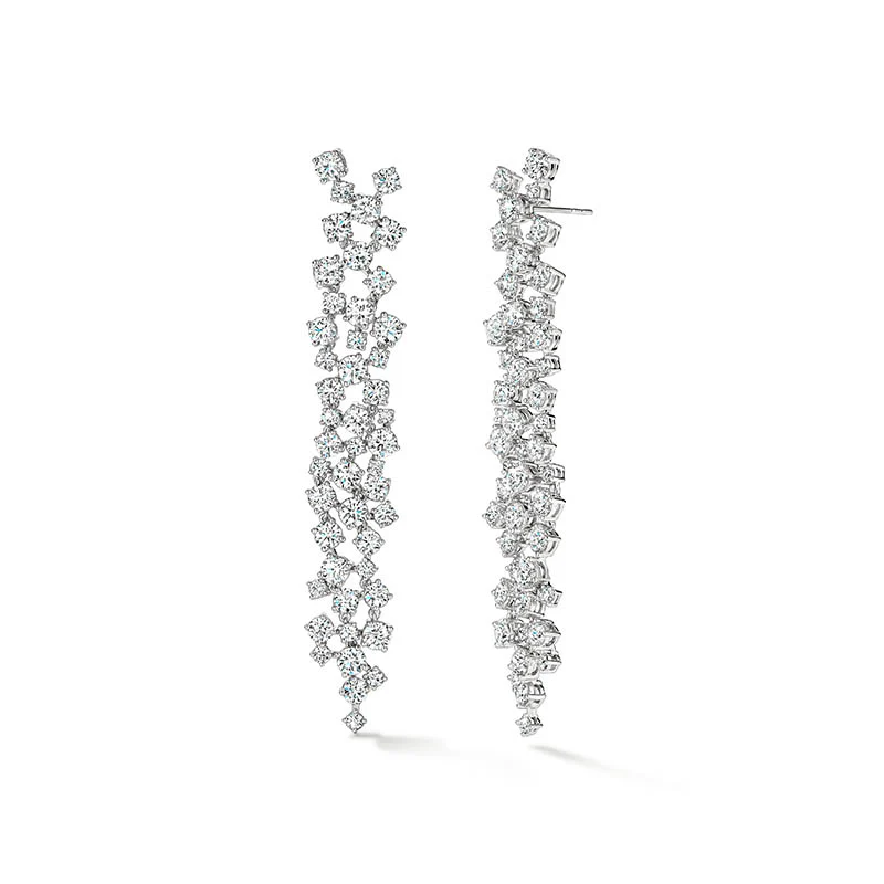 Starlight 13.44ct Diamond Drop Earrings in 18K White Gold