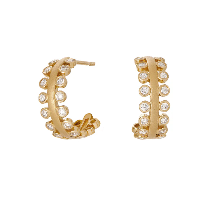 Mist 0.85ct Diamond Huggie Earring in 18K Yellow Gold