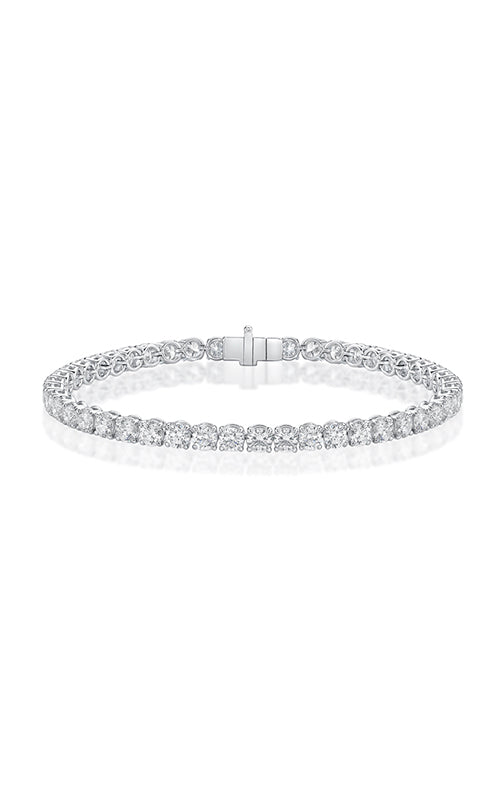 Classic 11.88-12.43ct Diamond 4 Prong Line Bracelet in 18K White Gold, size 7