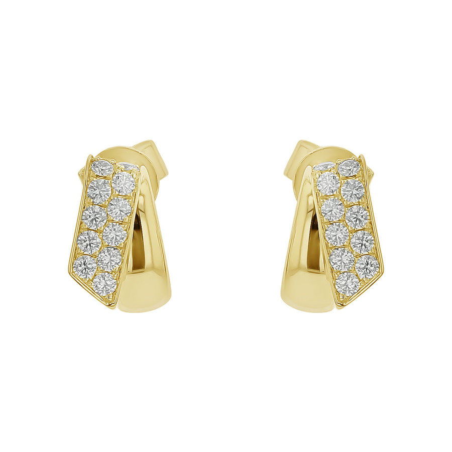 INSIDE/OUT 0.45-0.53ct Diamond Flip Huggie Hoop Earrings in 18K Yellow Gold