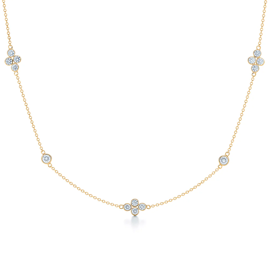Diamond Strings 0.47ct Diamond Quads Necklace in 18K Yellow Gold, 16"