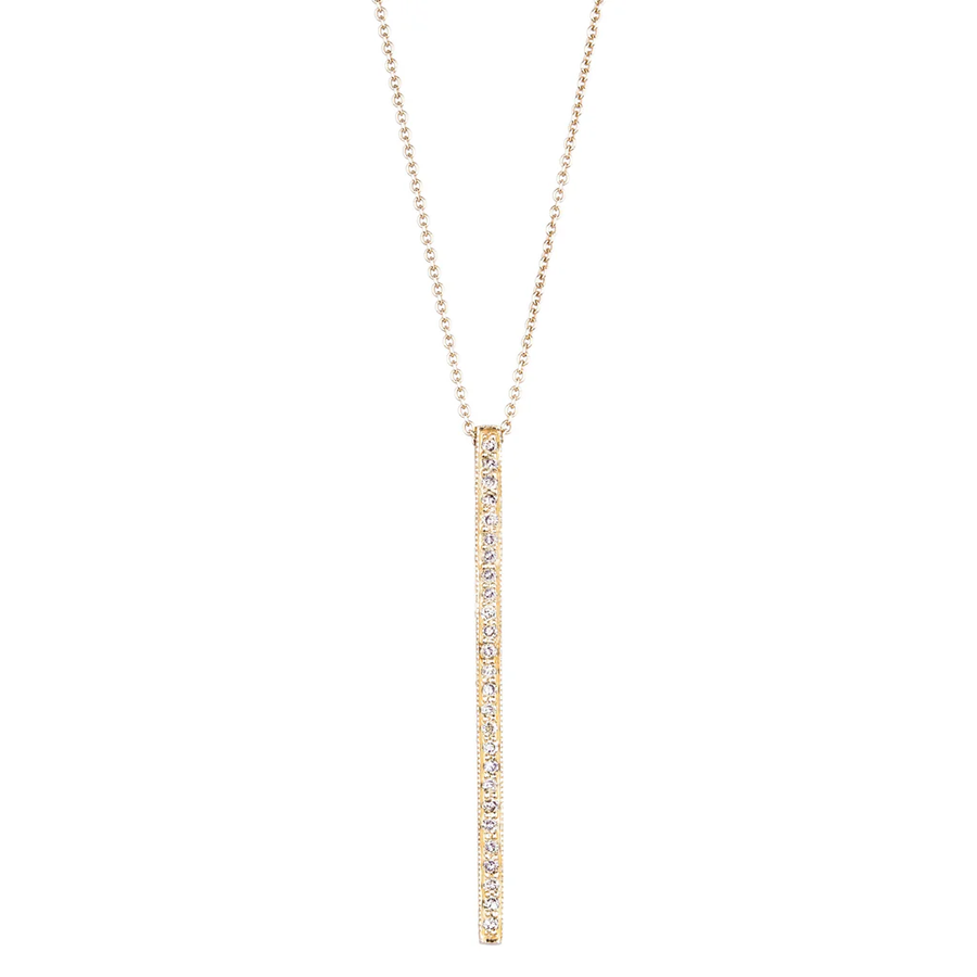 Alice 0.22Ct Diamond Bar Pendant on Chain in 18k Yellow Gold, 16in