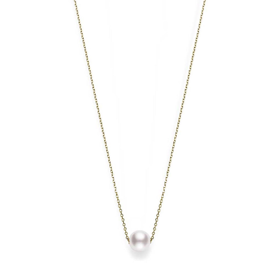 8mm Akoya A+ Pearl Pendant in 18K Yellow Gold, 18" chain