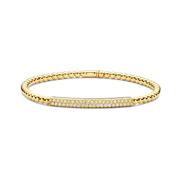Tresore 0.41ct Diamond Two-Row Stretch Bracelet in 18K Yellow Gold